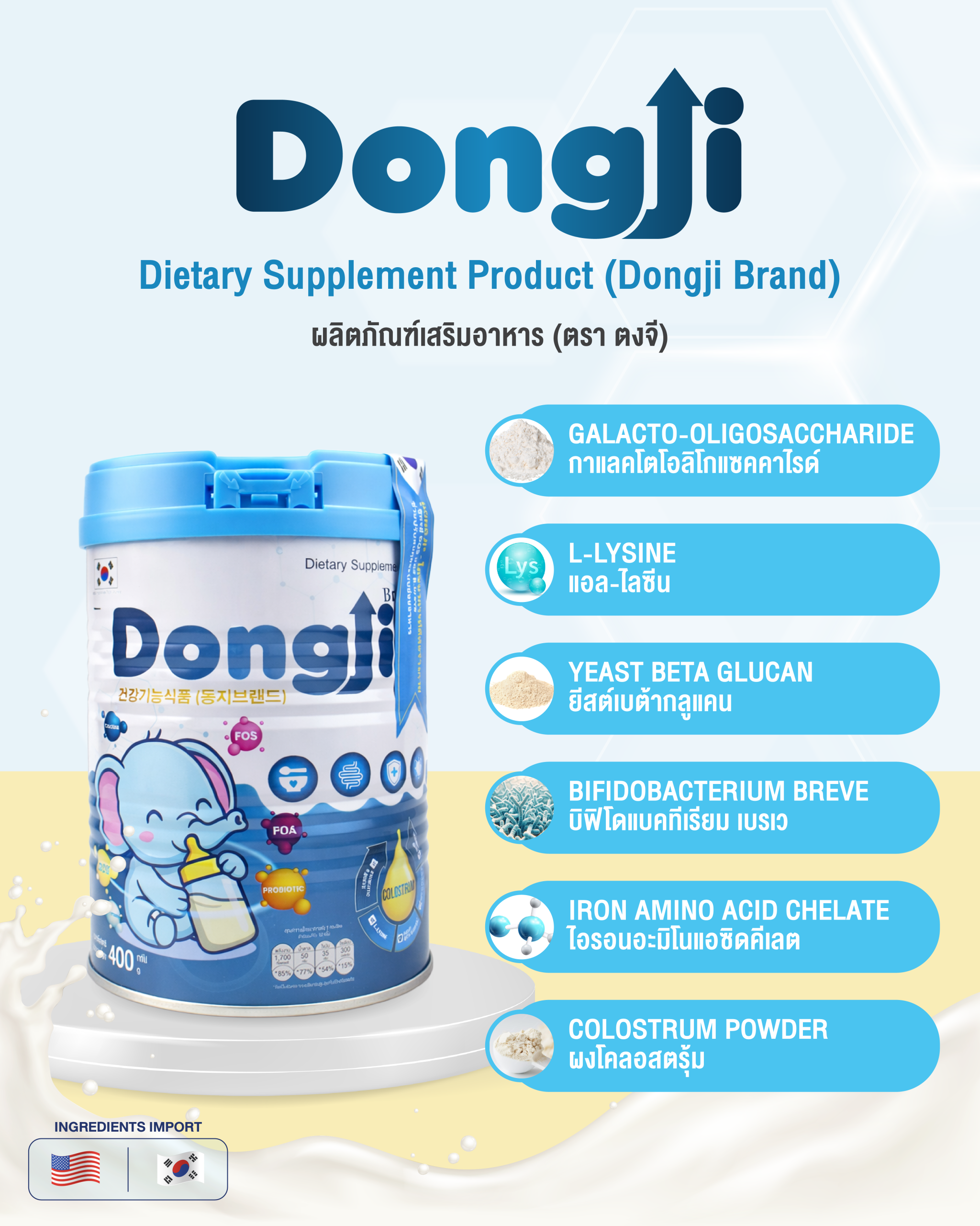 ส่วนประกอบต่างๆ ที่พบในผลิตภัณฑ์ DONGJI